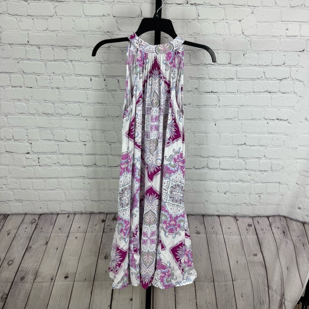 LOFT Geo Godet Halter Swing Dress Brand New With Tags Size XS - Picture 5 of 8